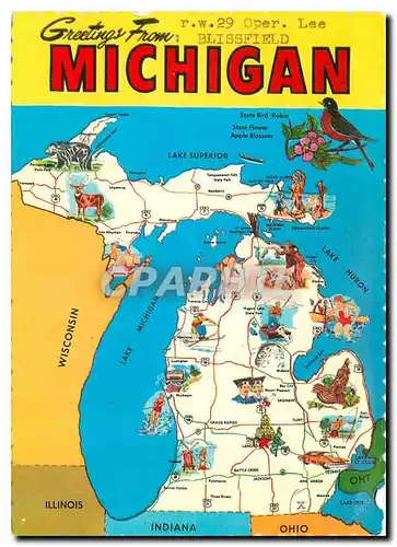 Cartes postales moderne Greetings from Michigan