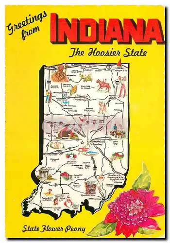 Moderne Karte Indiana Hosier State