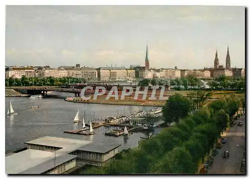 Cartes postales moderne Hamburg Lambardsbrucken und Innenstadi