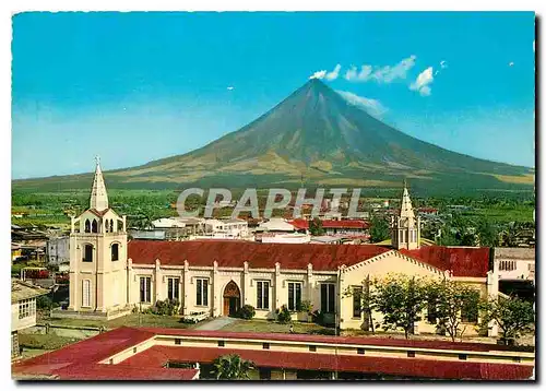 Cartes postales moderne Legaspi City Church and Mayon Volcano Philippines