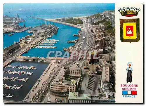Cartes postales moderne Boulogne sur Mer Pas de Calais Cote d'Opale Vue generale sur le port et le quai Gambetta Au prem