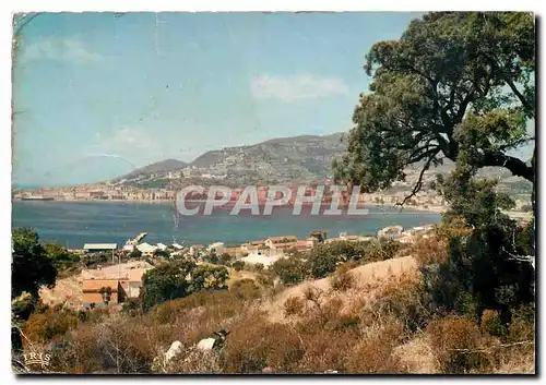 Moderne Karte Charmes et couleurs de la Corse Ajaccio prise d'Aspreto vue generale de la ville