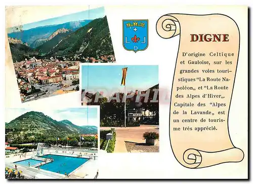 Cartes postales moderne Digne (B A) alt 608 m vue generale et pont sur la Bleone