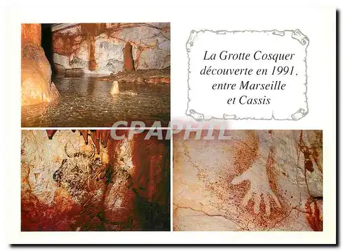 Cartes postales moderne Marseille et Cassi sous le Cap Morgiou la grotte decouverte en 1991 par henri Cosquer