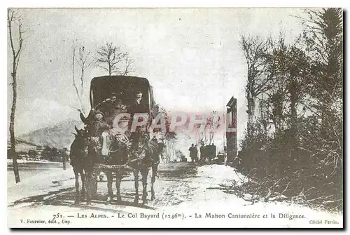 Cartes postales moderne Les Alpes le col Bayard (1246 m Cantonnniere et la Diligence