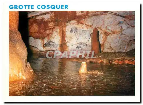 Moderne Karte Entre Marseille et Cassis sous le Cap Margiou la grotte decouverte en 1991 par Henri Cosquer