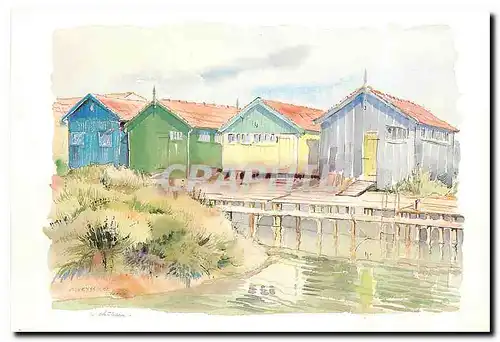 Cartes postales moderne Ile d'Oleron cabannes Ostreicoles dans l'ancien port du chateau