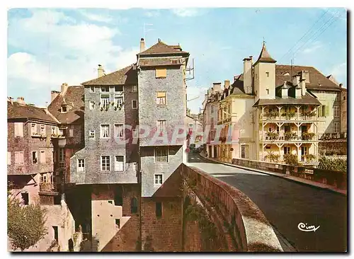 Moderne Karte Olorons Ste Marie (Pyr Atl) Pont sur le Gave d'Ossa Vieilles maisons