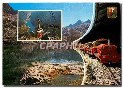 Moderne Karte Pyrenees atlantiques Artouste (2000 m) Petit train en route vers le lac Artouste