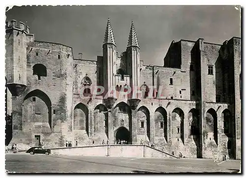 Moderne Karte Avignon (Vaucluse) Facade occidentale du Palais des papes construit sous Clement VI