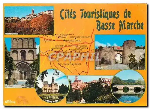 Moderne Karte Cites touristiques de Basse Marche (Hte Vienne)