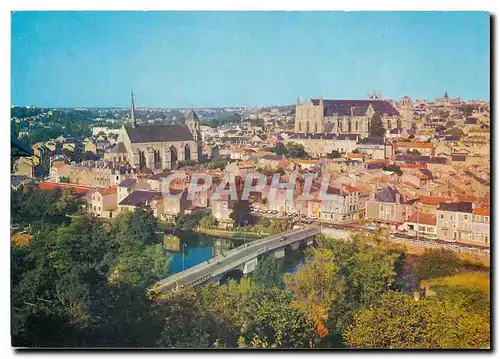 Moderne Karte Poitiers (Vienne) Vue generale le Pont Joubert la cathedrasle et Ste Radegonde