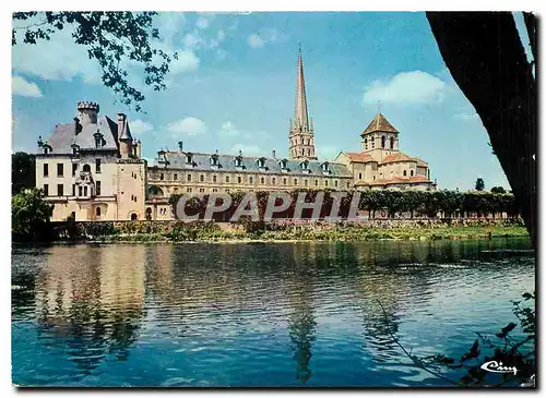 Moderne Karte St Savin sur Gartempe (Vienne) Vue d'ensemble l'eglise (XIe XIIe s) et l'Abbaye (XVIIe s)