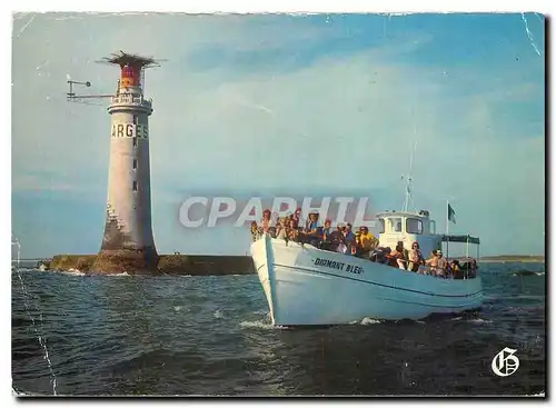 Moderne Karte Les Sables d'Olonne Diamant Bleu Vedette devant le Phare des Barges Bateau