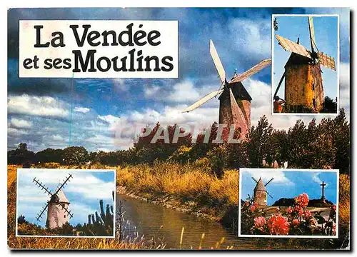 Moderne Karte La Vendee et ses Moulins