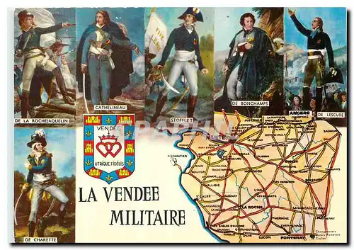Cartes postales moderne La Vendee Militaire De la Rochejaquelin Cathelineau Stoflet De Bonchamps De Lescure De Charrette