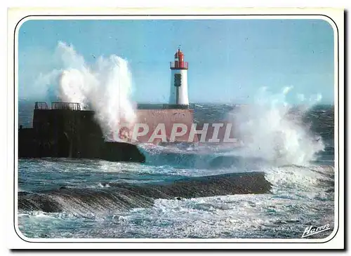 Moderne Karte Sur la Cote de Lumiere les Sables d'Olonne Le Phare un jour de tempete