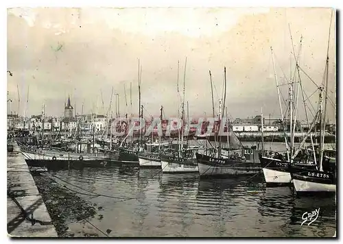 Moderne Karte Les Sables d'Olonne (Vendee) Le Port vers la chaume Bateaux de peche