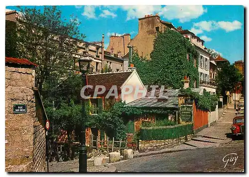 Moderne Karte Paris et ses Merveilles la butte Montmartre le cabaret du LapinAgile rue des Saules