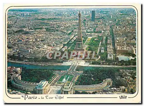 Moderne Karte Paris Le palais de chaillot et la Tour Eiffel