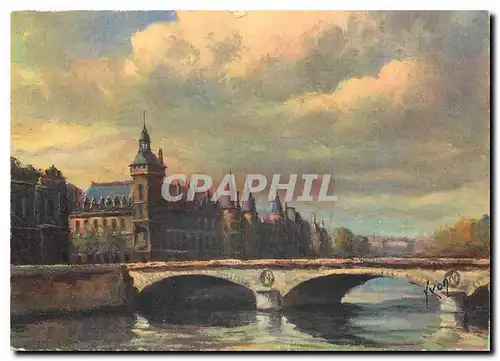 Cartes postales moderne Paris en flanant Pont au change et palais de Justice