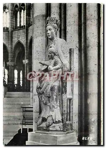 Cartes postales moderne Basilique de St Denis (Seine) La Viege et l'Enfant Bois Polychrome du XIIe s