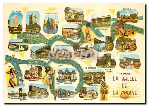 Cartes postales moderne La Vallee de la Marne Images de France Promenade au bord de la Marne