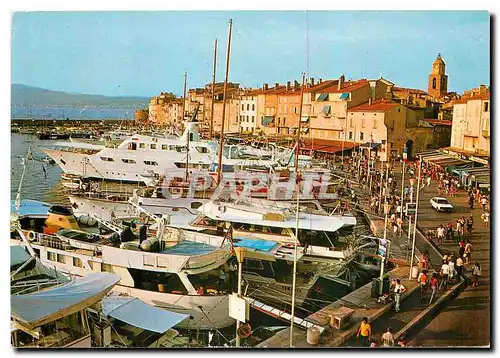 Moderne Karte Saint Tropez (Var) La Cote d'Azur Varoise vue generale du port