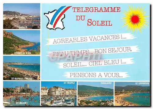 Cartes postales moderne Telegramme du Soleil Agreables vacances
