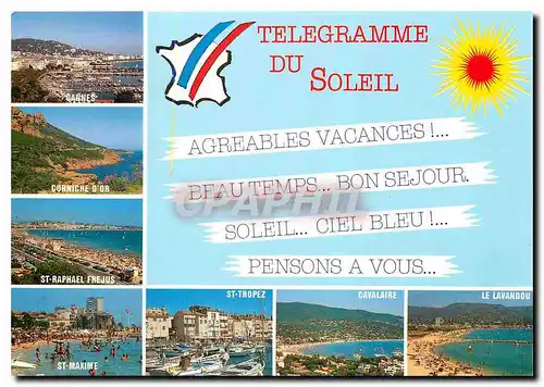 Moderne Karte Telegramme du Soleil Agreables vacances