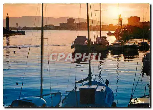 Moderne Karte Saint Raphael Coucher de Sileil sur le port