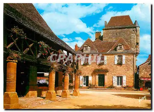 Moderne Karte Somme (Dordogne) Les Anciennes Halles et la Maison du Gouverneur