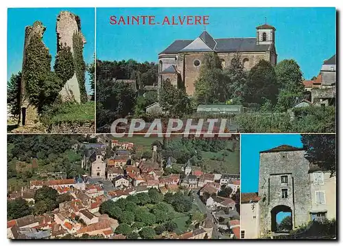 Moderne Karte Sainte Alvere (Dordogne) La tour l'eglise vue generale le porche