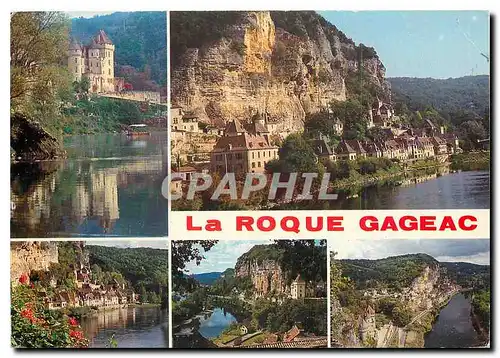 Moderne Karte La Roque Gageac Un village parmi les plus beau de la vallee de la Dordogne