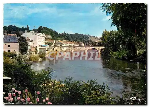 Moderne Karte Le Bugue (Dordogne) Le Pont et les rives de la Vezere