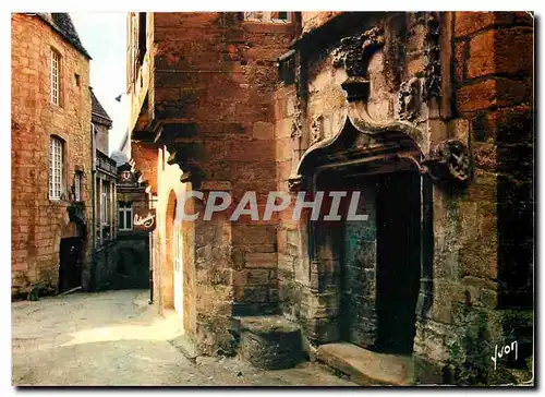 Moderne Karte Sarlat (Dordogne) Rue de la Salamandre Porte de l'Hotel de Grezel