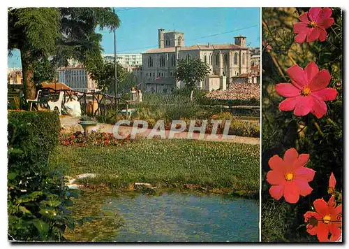 Moderne Karte Romans Bourg de Peage (Drome) La Cathedrale Saint Barnard vue du Jardin de ville de Bourg de Pea