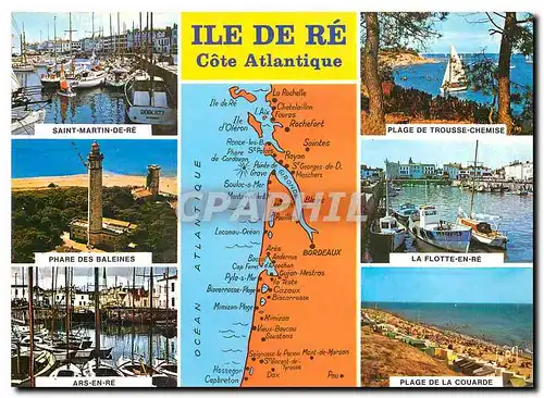 Moderne Karte Ile de Re (Charente Maritime) Vue du Ciel par Alain Percecal