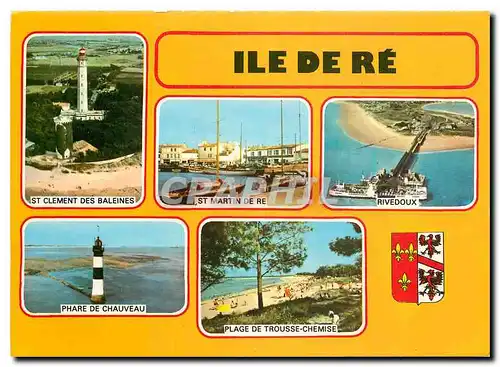 Moderne Karte Ile de Re (Cha Mmes) St Clement des Baleines Phare de Chauveau St Martin de Re Rivedoux Plage de