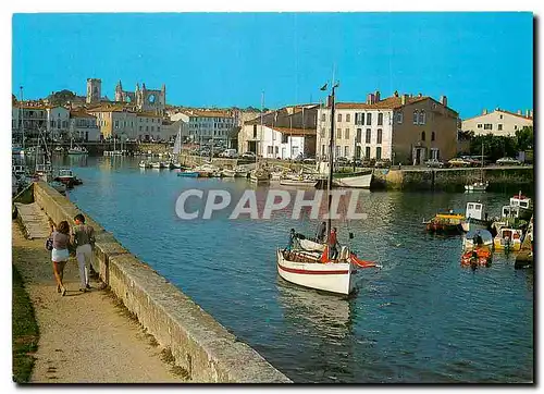 Moderne Karte Ile de Re (Ch Mme) Saint Maritn le Port et l'Eglise