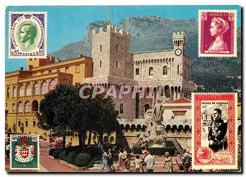 Moderne Karte Principaute de Monaco Le Palais de S A S le Prince de Monaco et le Monument commemoratif