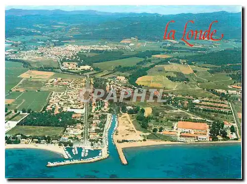 Moderne Karte La Londe les Maures Vue aerienne du Port de Miramar