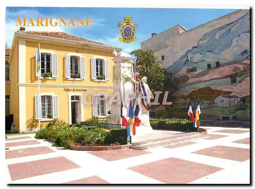 Cartes postales moderne Marignane (B Rhone) Le Monument aux Morts l'Office de Tourisme et la Fresque d'apres Vincent Van