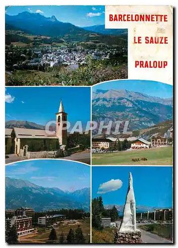 Moderne Karte Alpes de Haute Provence Barcelonnette (alt 1135 m)Praloup (alt 1600 m) le Sauze (alt 1400m)