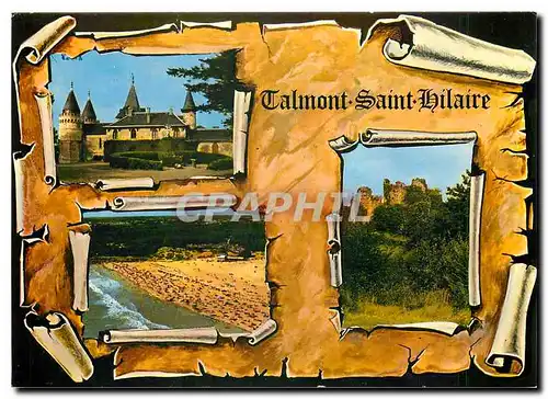 Moderne Karte Talmont (Vendee) Notre Dame de l'Esperance la plage du Veillon le chateau feodale