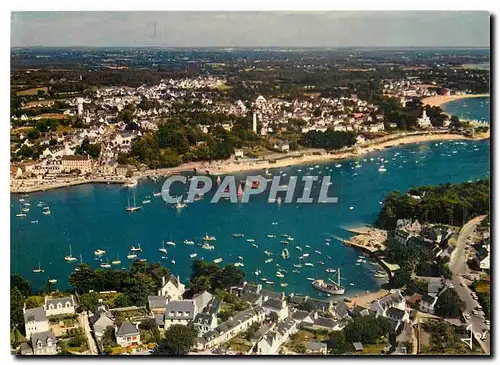 Cartes postales moderne La Bretagne en Couleurs Benodet Sainte Marine Le port de Sainte Marine la plage du Phare et le p