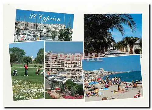 Moderne Karte Cyprien Plage La plage le port le golf