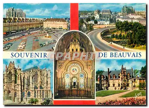 Cartes postales moderne Couleurs et Lumiere de France Beauvais (Oise) Place Jeanne Hachette et Cathedrale vue generale a