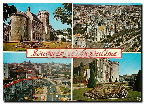 Cartes postales moderne Angouleme (Ch) de gauche a droite l'hotel de ville et ses beaux jardins