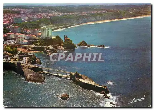 Moderne Karte Biarritz le rocher de la Vierge l'Eurotel et la cote des Basques